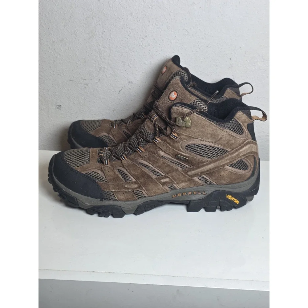 Merrell Mens Size 14 Earth Moab Mid Waterproof Hiking Boots Men's 14 Excellent